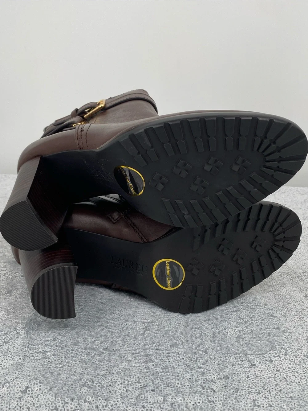 Lauren Ralph Lauren Madisyn Bootie Chestnut Brown Leather Size 6B